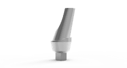 Anatomic angled abutment 15°/25° with screw – titanium abutment with anatomic shoulder, internal hex 2.42