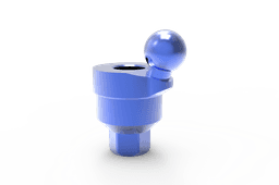 Angled ball attachment with screw – titanium overdenture attachment 17°/30°/40°, internal hex 2.42 connection