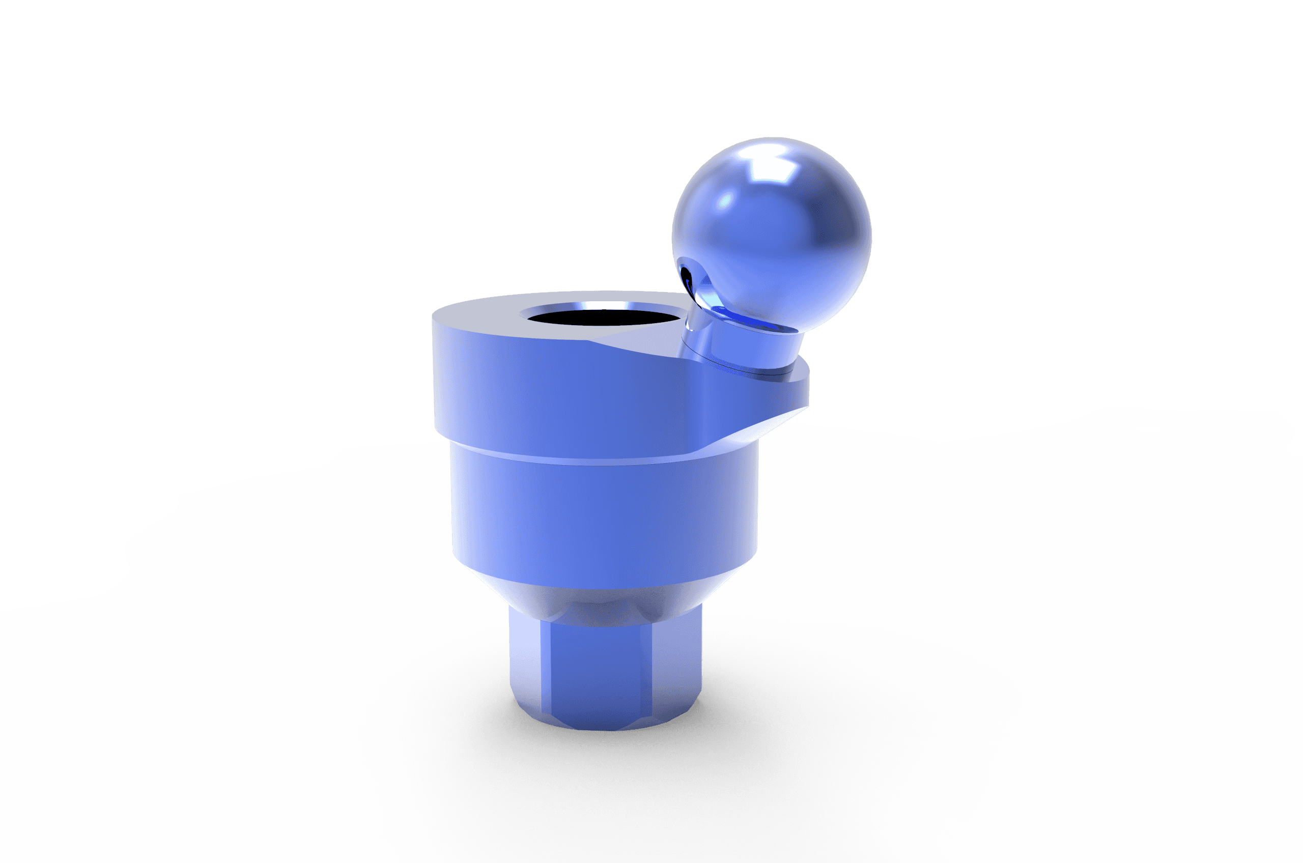 Angled ball attachment with screw – titanium overdenture attachment 17°/30°/40°, internal hex 2.42 connection