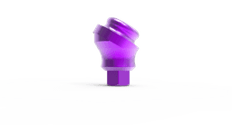 Angled Loc-Click attachment with screw – titanium overdenture attachment 17°/30°, internal hex 2.42 connection – view 2