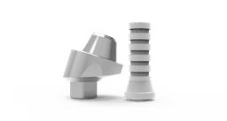 Full Set Angled MUA – titanium angled multi-unit abutment with holder mount and screws, internal hex 2.42