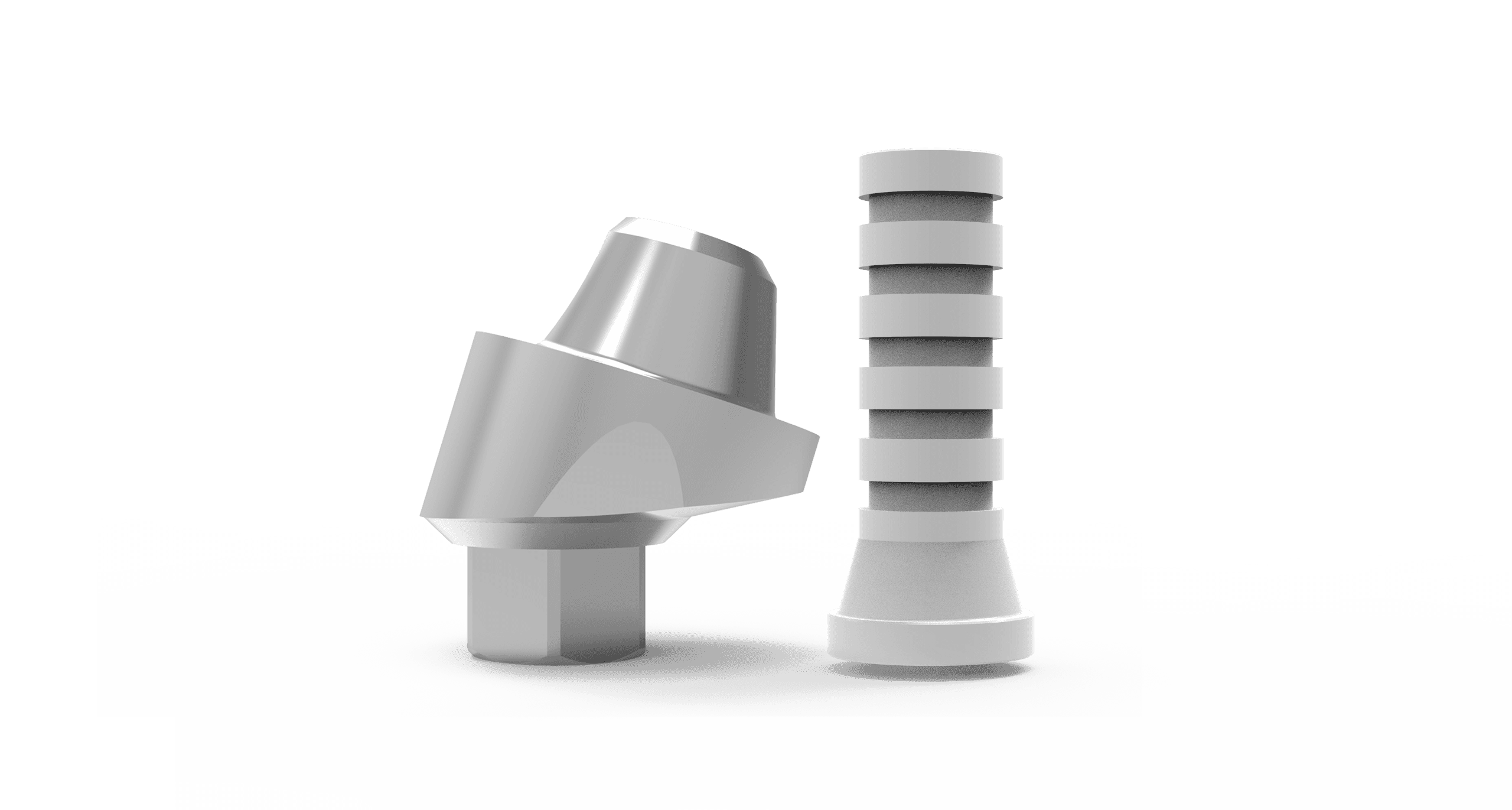 Full Set Angled MUA – titanium angled multi-unit abutment with holder mount and screws, internal hex 2.42