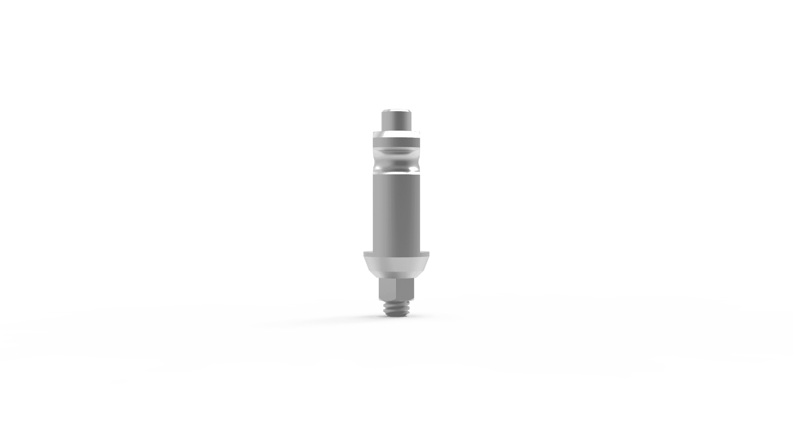 Closed tray transfer impression coping with short screw – stainless steel, internal hex 2.42 implant connection