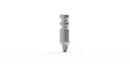 Closed tray transfer impression coping with short screw – stainless steel, internal hex 2.42 implant connection – view 2