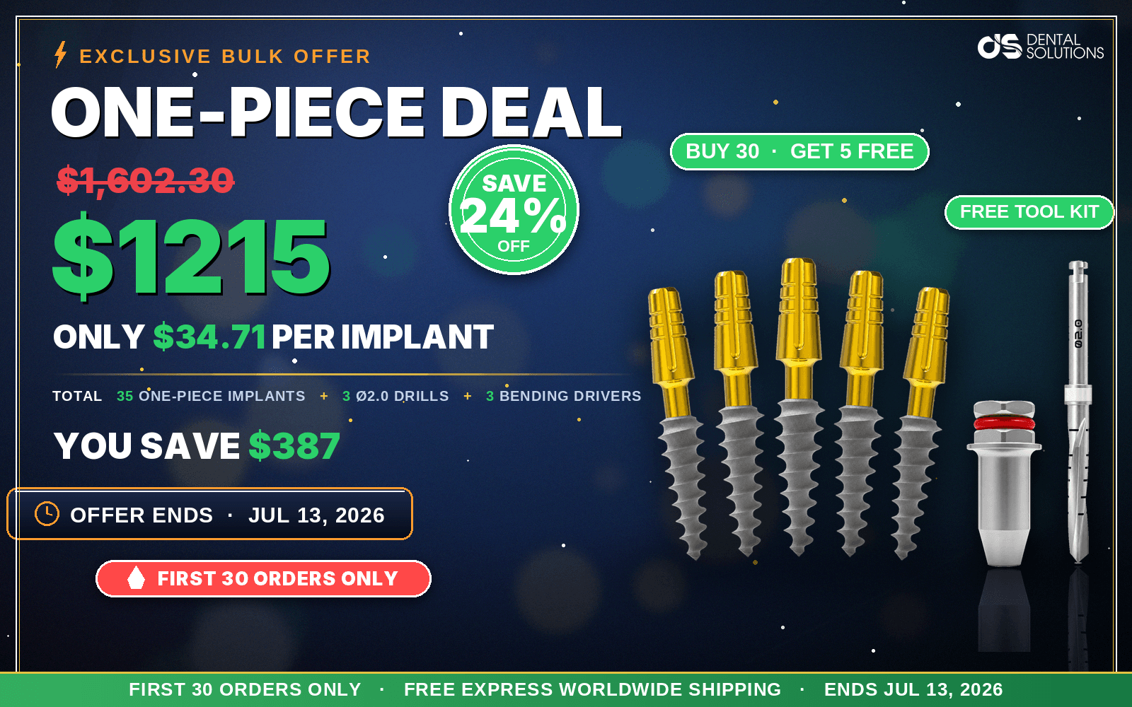 One-Piece Deal: Buy 30, Get 5 Free